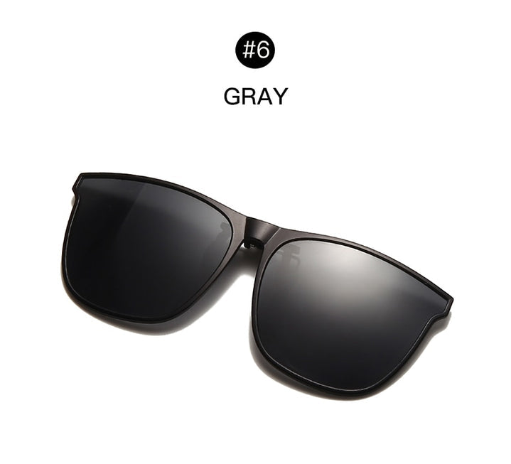 Polarized Clip-On Flip Up Metal Clip Sunglasses For Prescription Glasses