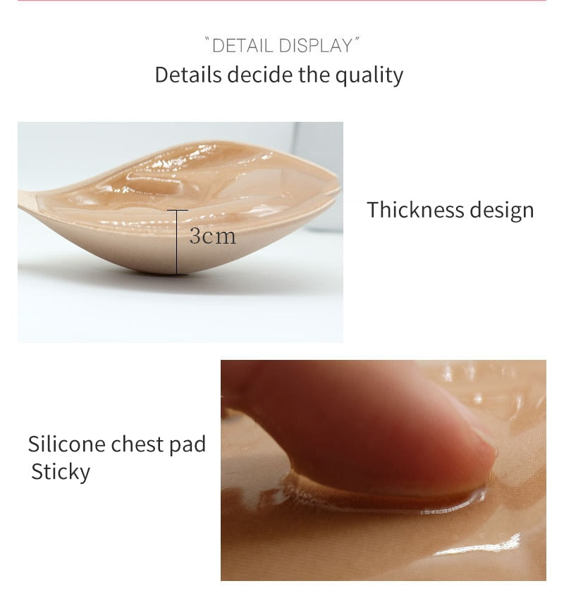 Adhesive invisible gathering bras