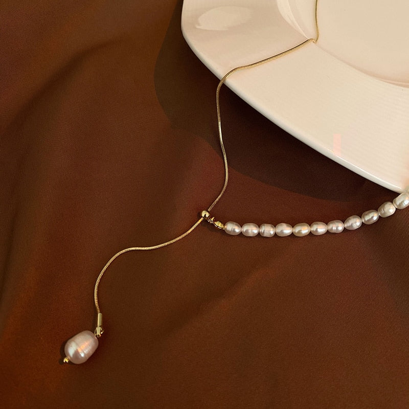 Adjustable Pearl Necklace