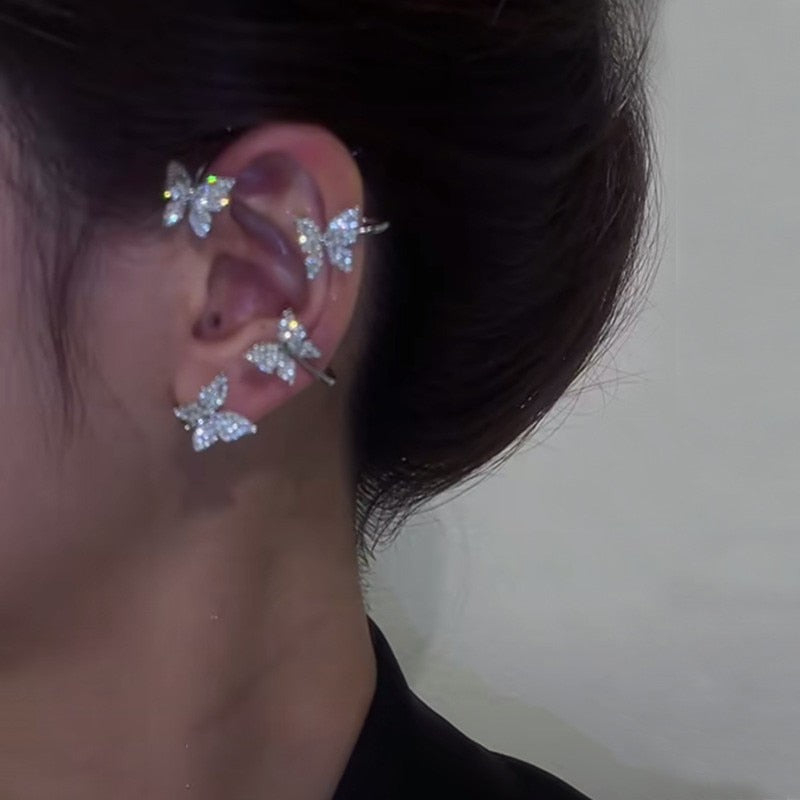 Butterfly Tassel Style Zircon Earrings
