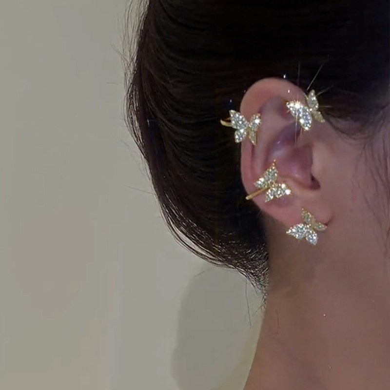 Butterfly Tassel Style Zircon Earrings