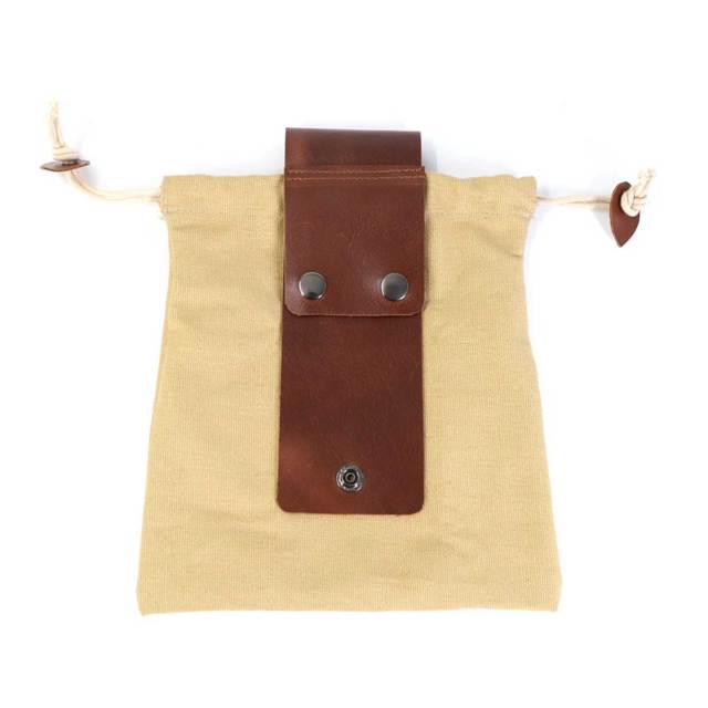 Leather Waxed Canvas Pouch